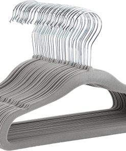 Amazon Basics Kids Velvet Non-Slip Space Saving Clothes Hangers with Shoulder Notches. Sturdy Closet Organizer for Baby/Toddler. 11.6. Gray. 30-Pack